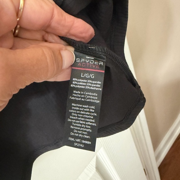 Spyder Active Women’s Black Ribbed Short-Sleeve Athletic Tee - Picture 2 of 6